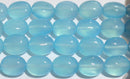 シーブルーカルセドニータンブル10*8mmA （天然石ビーズ）