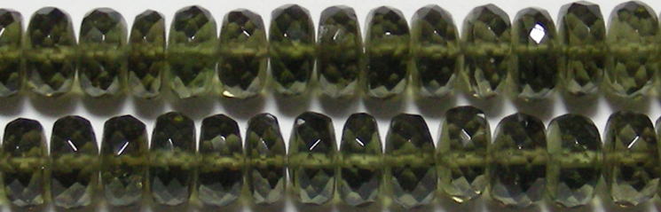 モルダヴァイトボタンカット6.5*3mmA （天然石ビーズ）