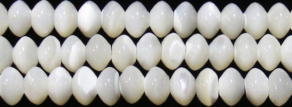 マザーオブパール（白）ボタン型6*4mmB （天然石ビーズ）