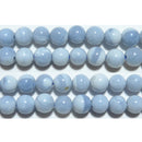 オーウィーブルーオパール丸玉5.5mmA- （天然石ビーズ）