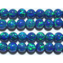 京都オパール丸玉7mm（瑠璃色）AA （天然石ビーズ）