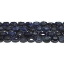 サファイアフラットオーバルカット6*4mmB （天然石ビーズ）